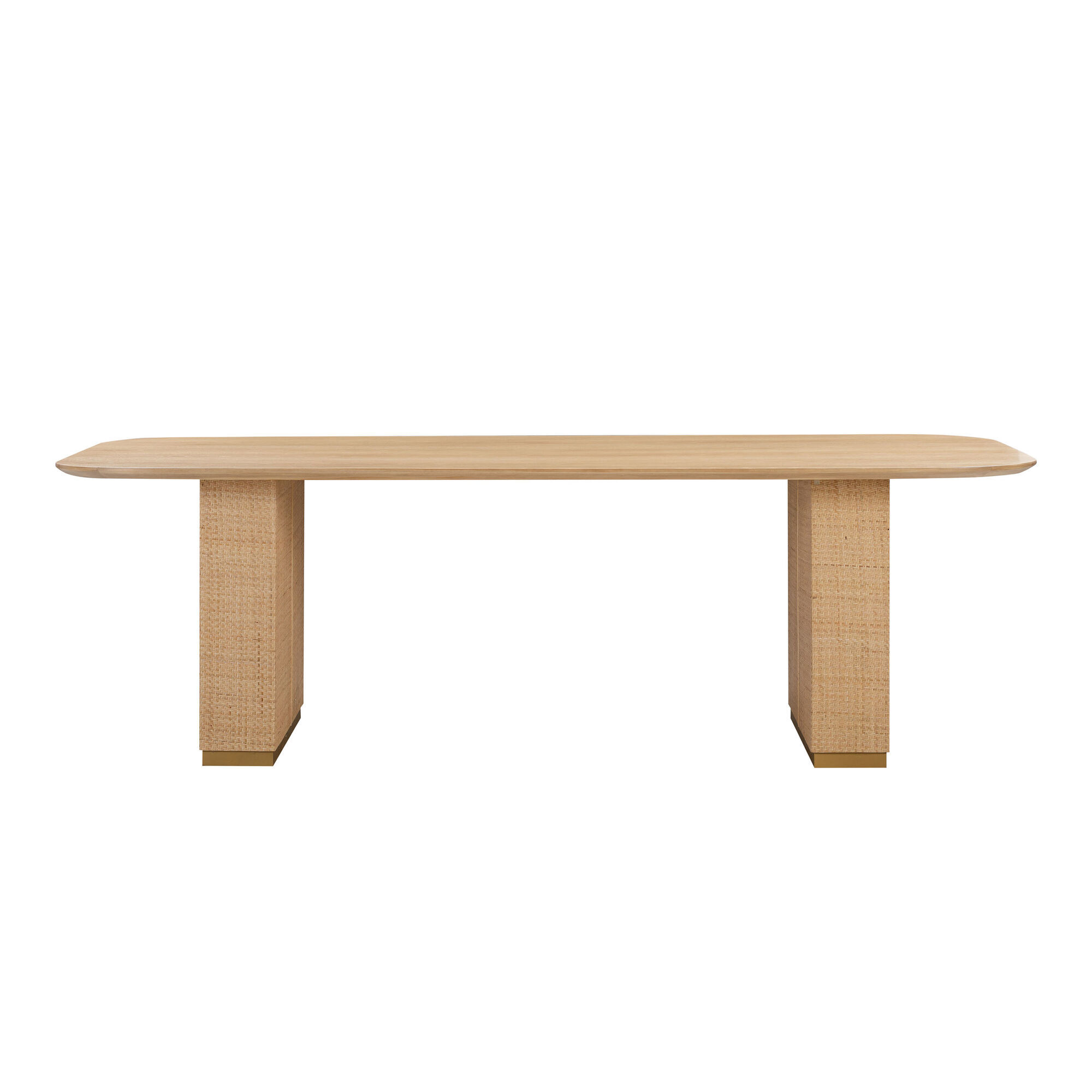 Burgh Extra Long Natural Ash Wood and Rattan Dining Table image number 2