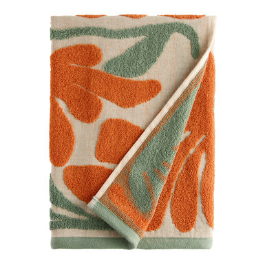Danny Orange Abstract Floral Sculpted Bath Towel Danny Orange Abstract Floral Sculpted Bath Towel