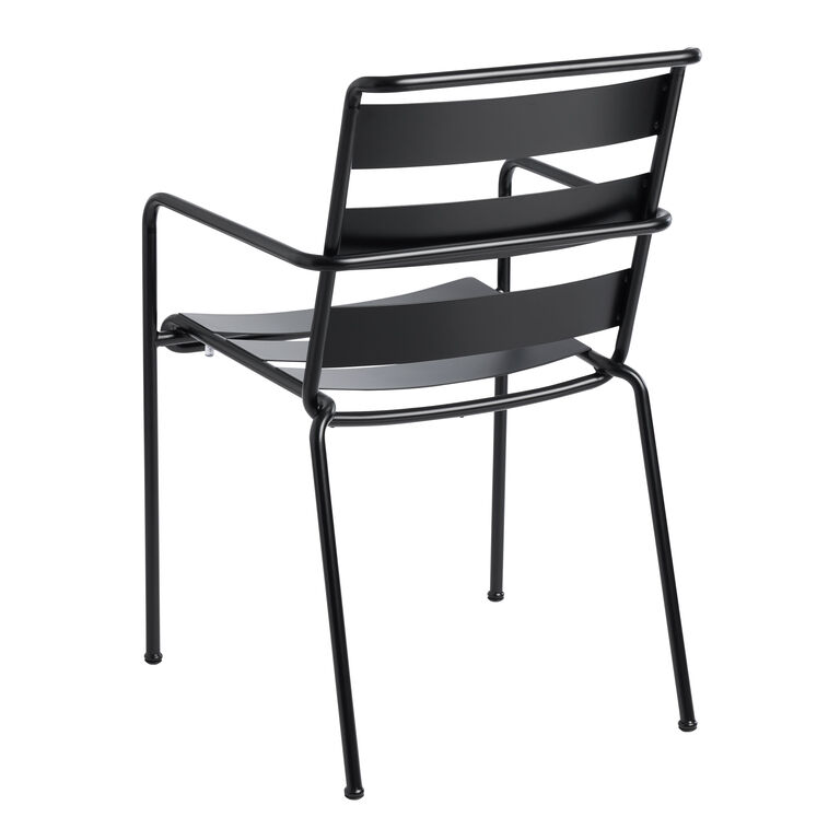 Monteria Steel Slat Outdoor Stacking Dining Armchair Set of 2 image number 4