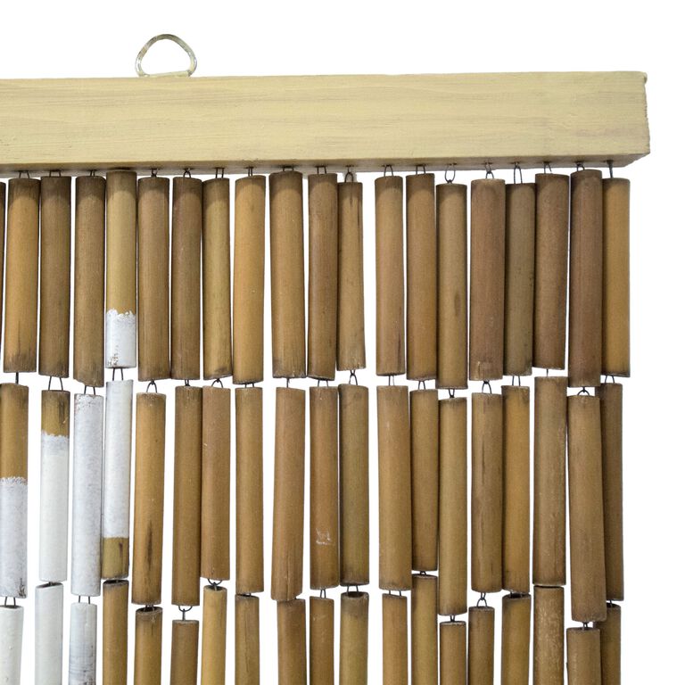 White And Natural Moon Phase Bamboo Beaded Curtain World Market