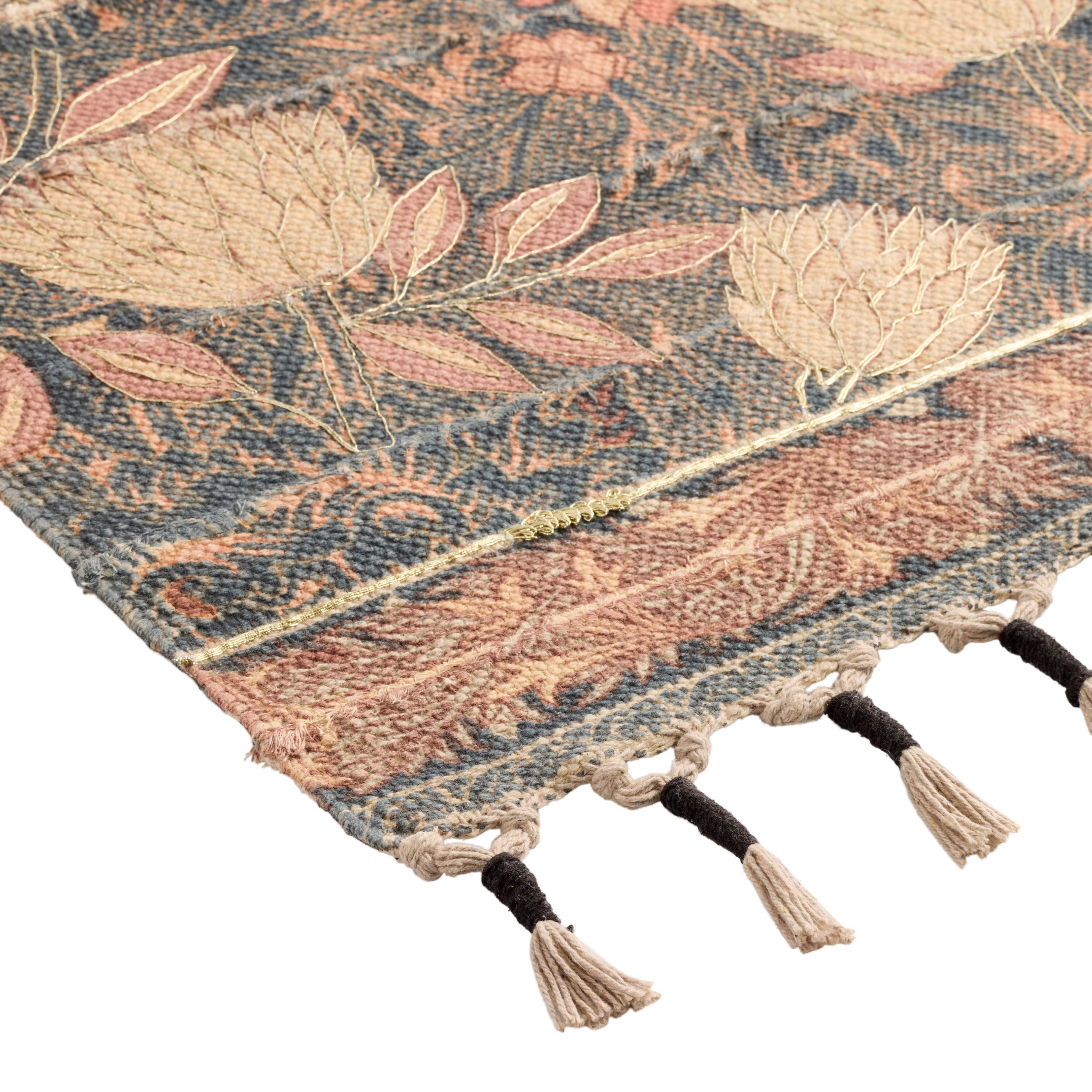 Dario Warm Multicolor Embroidered Cotton Area Rug image number 2