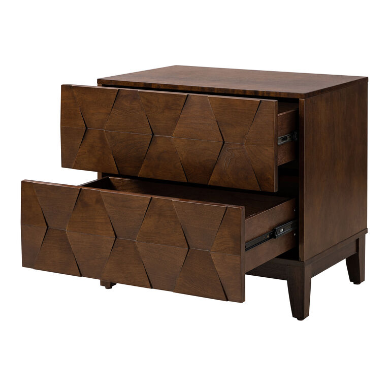 Cadenza Walnut Nightstand with Drawers and Charging Port image number 4