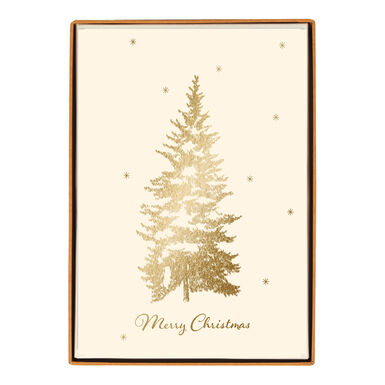 Merry Christmas Gold Tree Boxed Holiday Cards 15 Count Merry Christmas Gold Tree Boxed Holiday Cards 15 Count