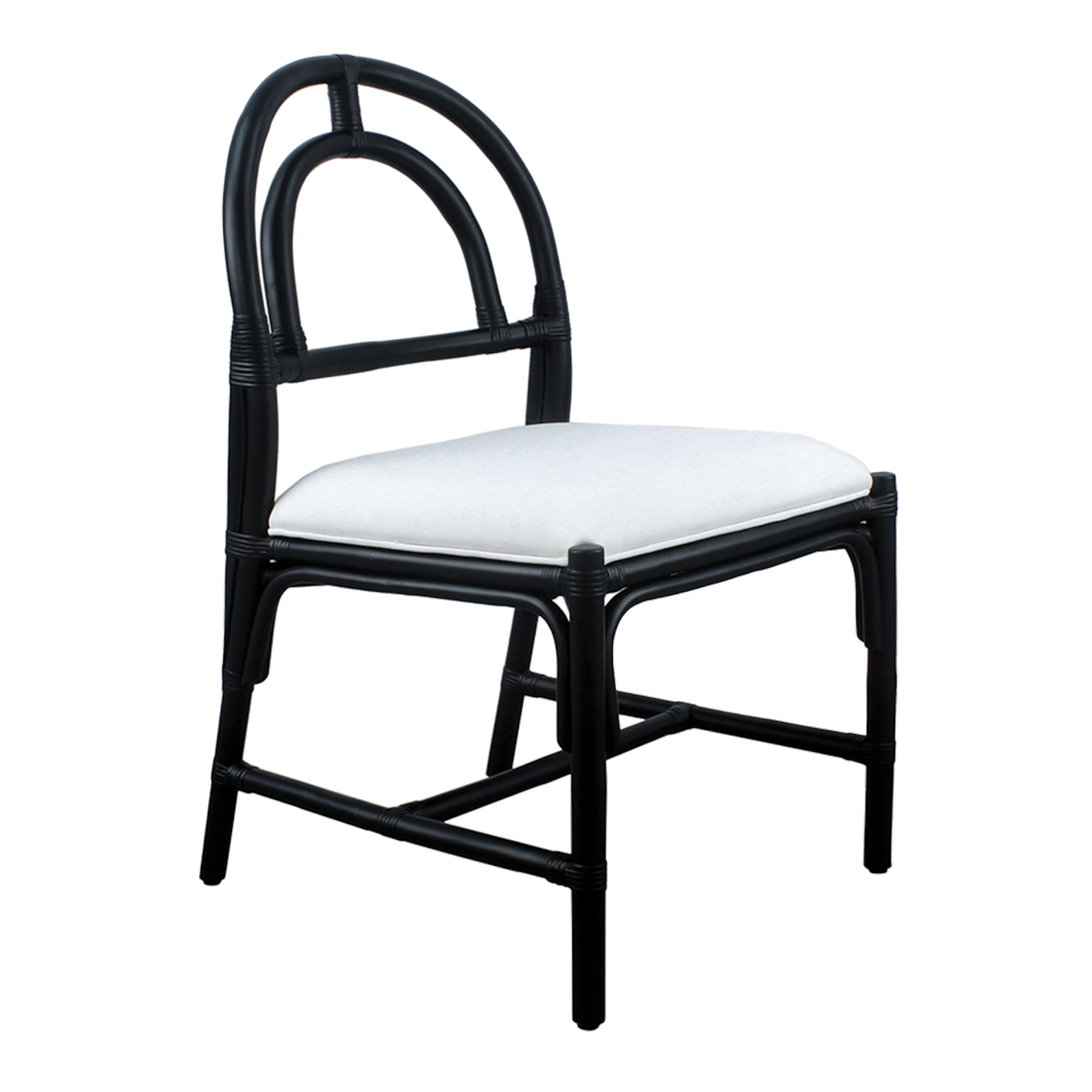 Goroka Rattan Arch Back Upholstered Dining Chair 2 Piece Set image number 0