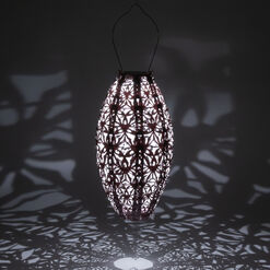 Oval Wildflower Fabric Solar LED Lantern