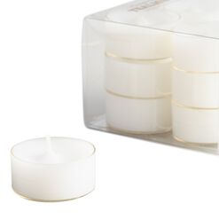 White Clear Cup Tealight Candles 12 Pack