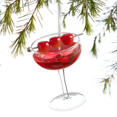 Glass Manhattan Cocktail Ornament Glass Manhattan Cocktail Ornament