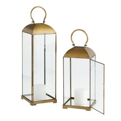 Antique Brass and Glass Cargo Lantern
