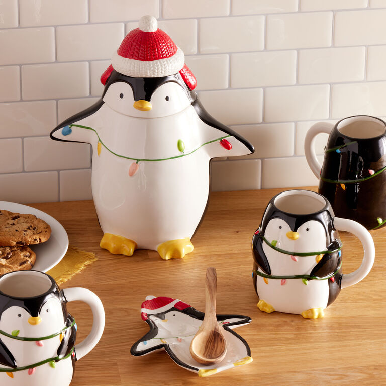 Polar Party Ceramic Penguin Figural Cookie Jar image number 2