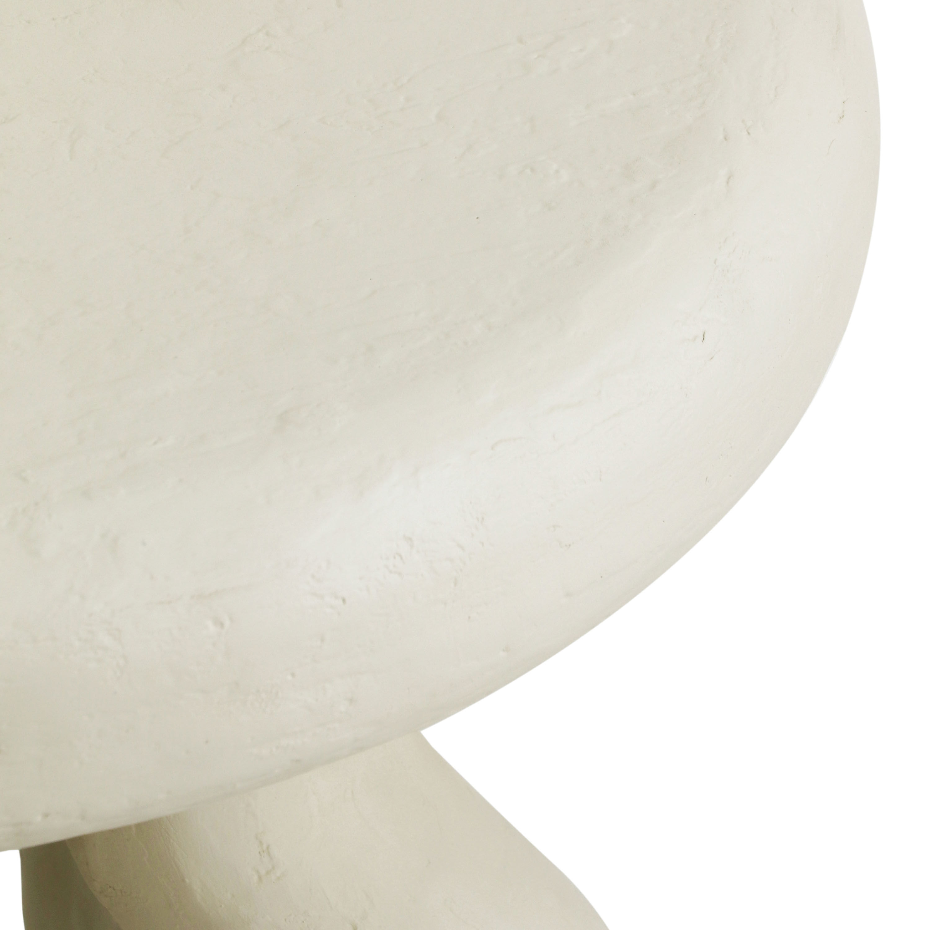 Norsan Round Cream Faux Stone Textured Side Table image number 4