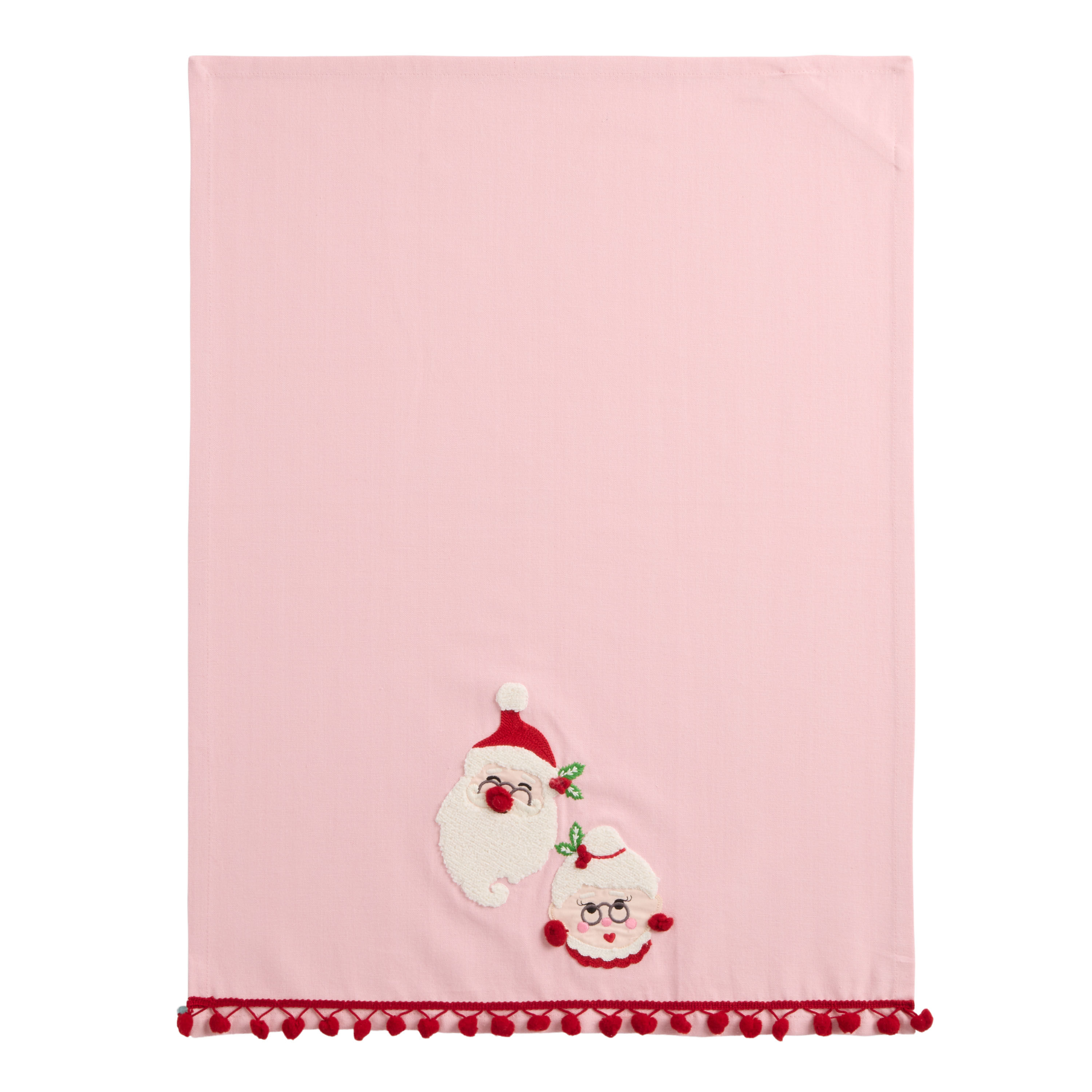 Pink Santa and Mrs. Claus Kitchen Towel World Market