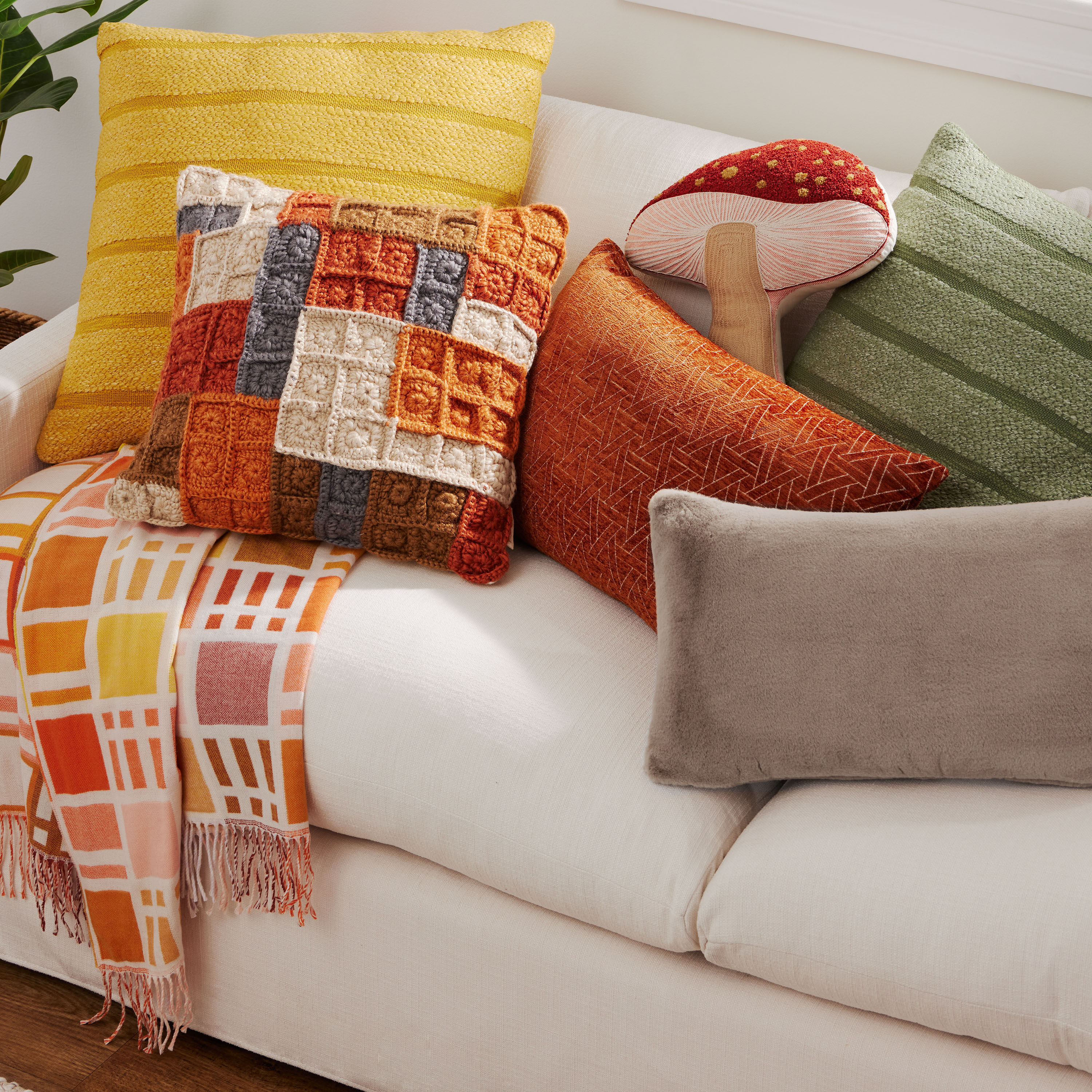 Fuzzy Plush Lumbar Pillow World Market