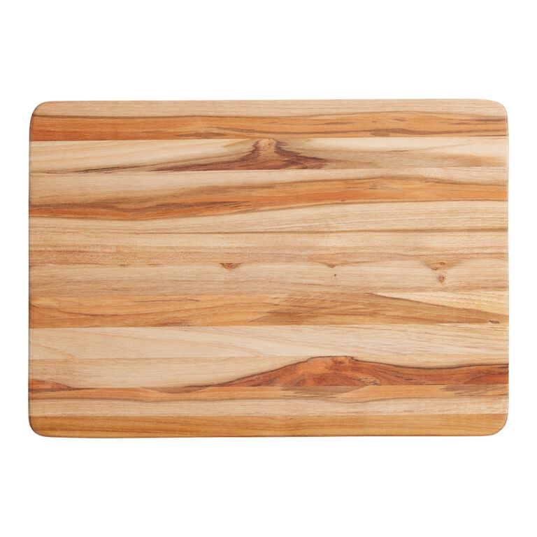 NEW TeakHaus by Proteak Edge Grain Cutting Board w/Hand Grip + Juice Canal