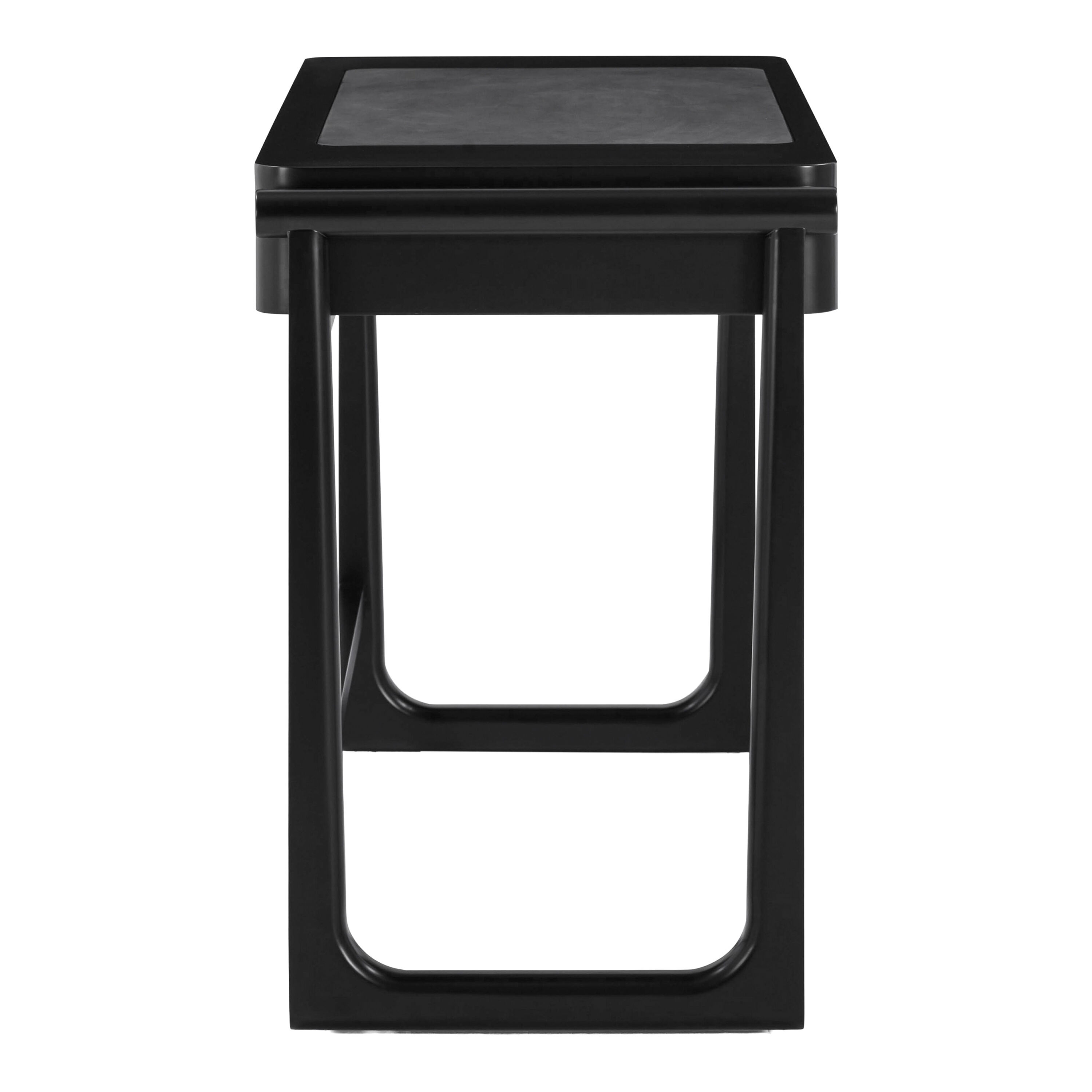 Fabianus Wood and Faux Leather Mid Century Desk with Drawers image number 2