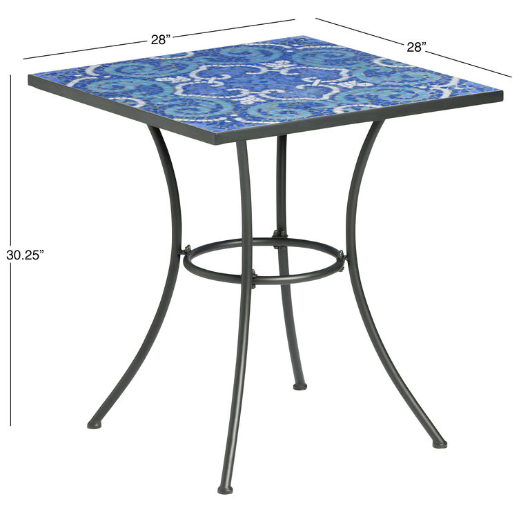 Cadiz Square Blue Mosaic Medallion Outdoor Bistro Table World Market