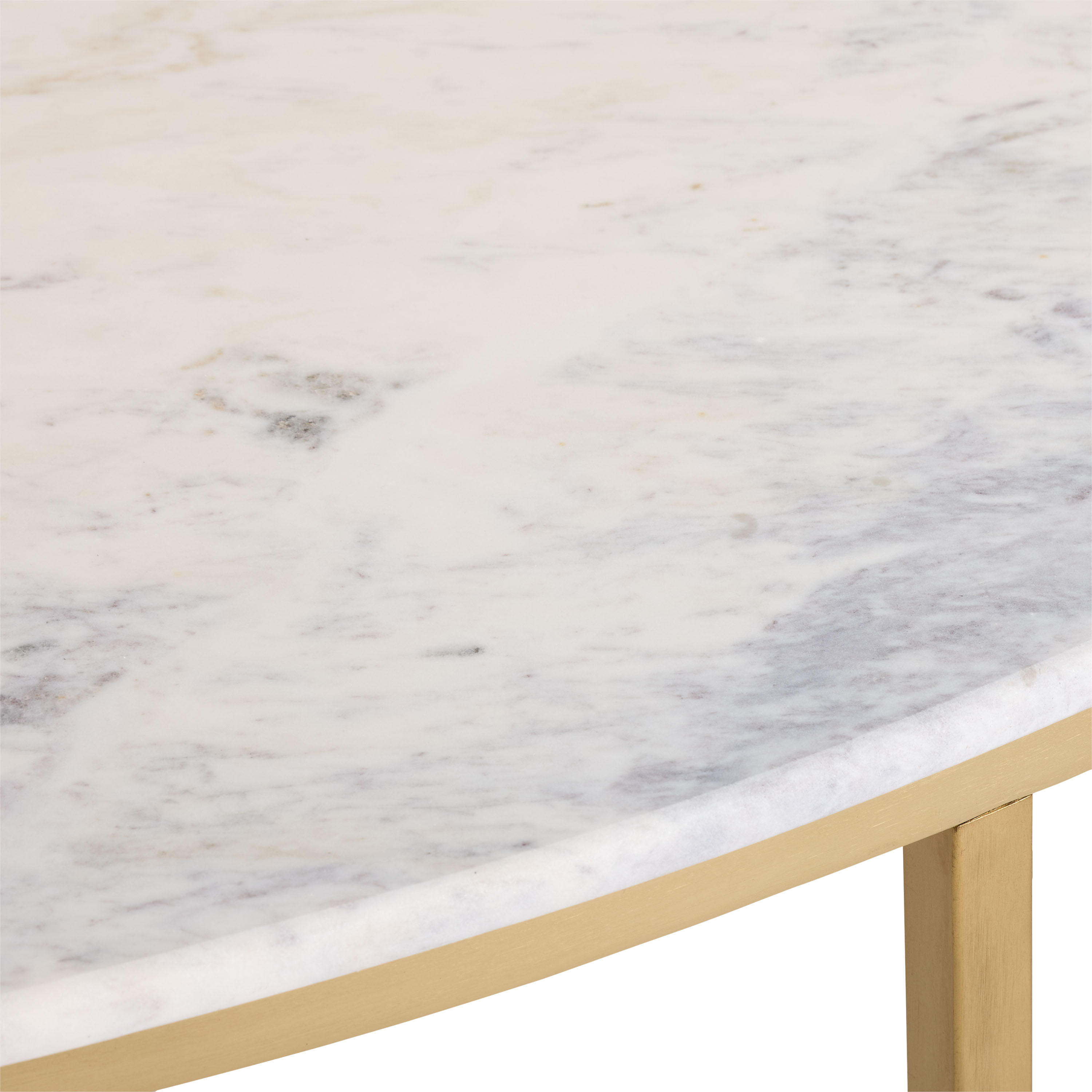 Milan Oval White Marble and Gold Plated Metal Coffee Table World Market