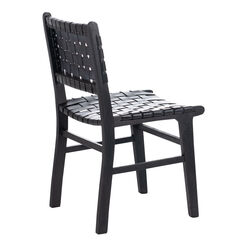 Curtin Black Leather Strap Metal Dining Chair 2 Piece Set