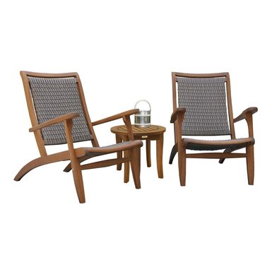 Erich Eucalyptus and All Weather Wicker 3 Piece Outdoor Set Erich Eucalyptus and All Weather Wicker 3 Piece Outdoor Set