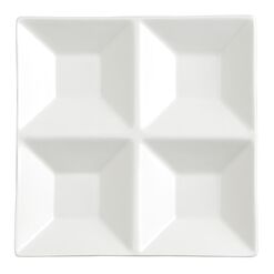 White Porcelain Divided Tasting Tray Set Of 6