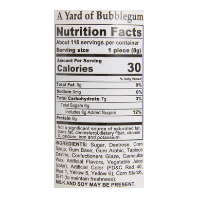 A Yard of Bubblegum Gumballs Tube A Yard of Bubblegum Gumballs Tube