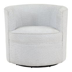 Ines Fog Gray Curved Back Upholstered Swivel Chair
