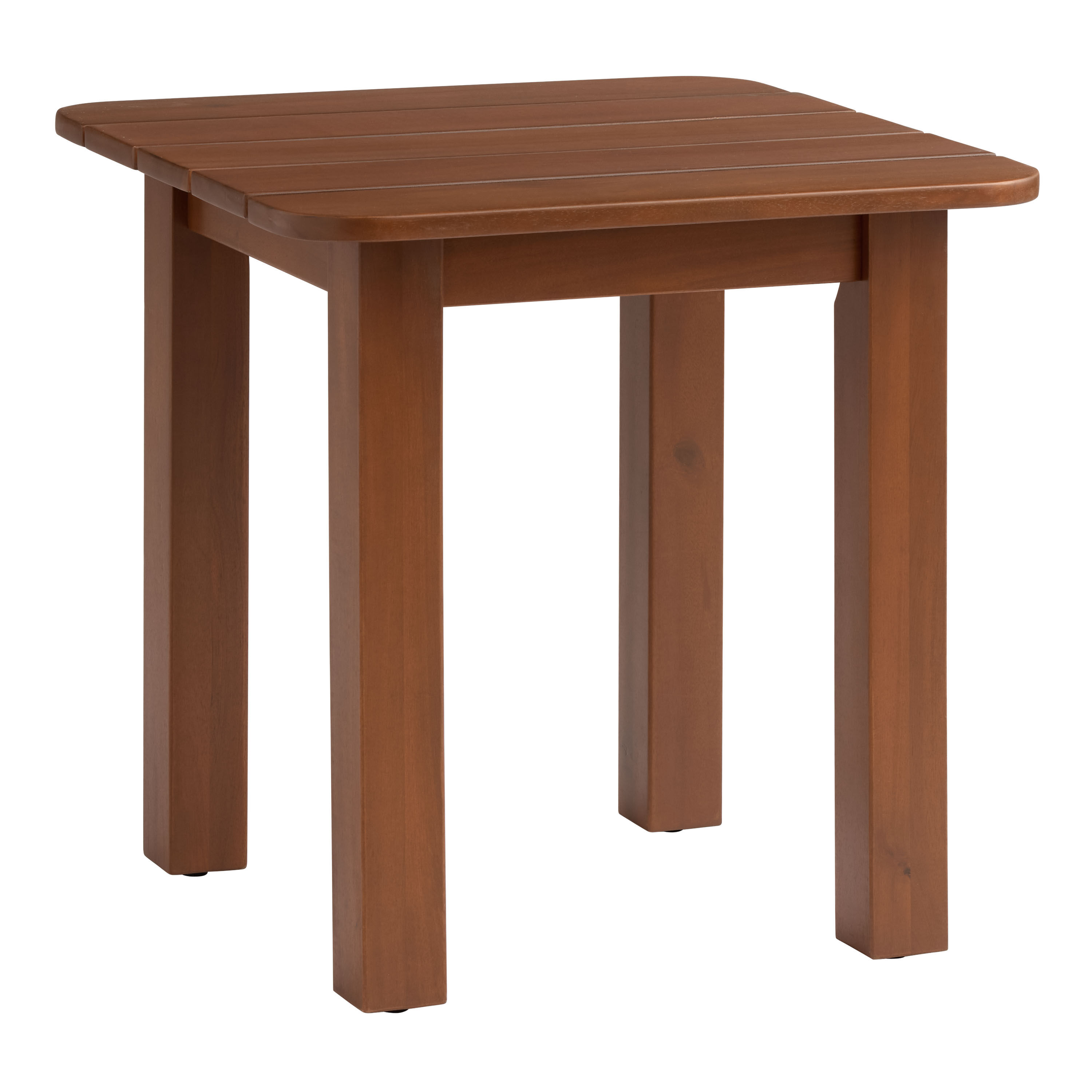 Slatted Acacia Wood Outdoor Patio Adirondack Side Table by World Market