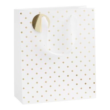 Medium White and Gold Kraft Gift Bag Medium White and Gold Kraft Gift Bag