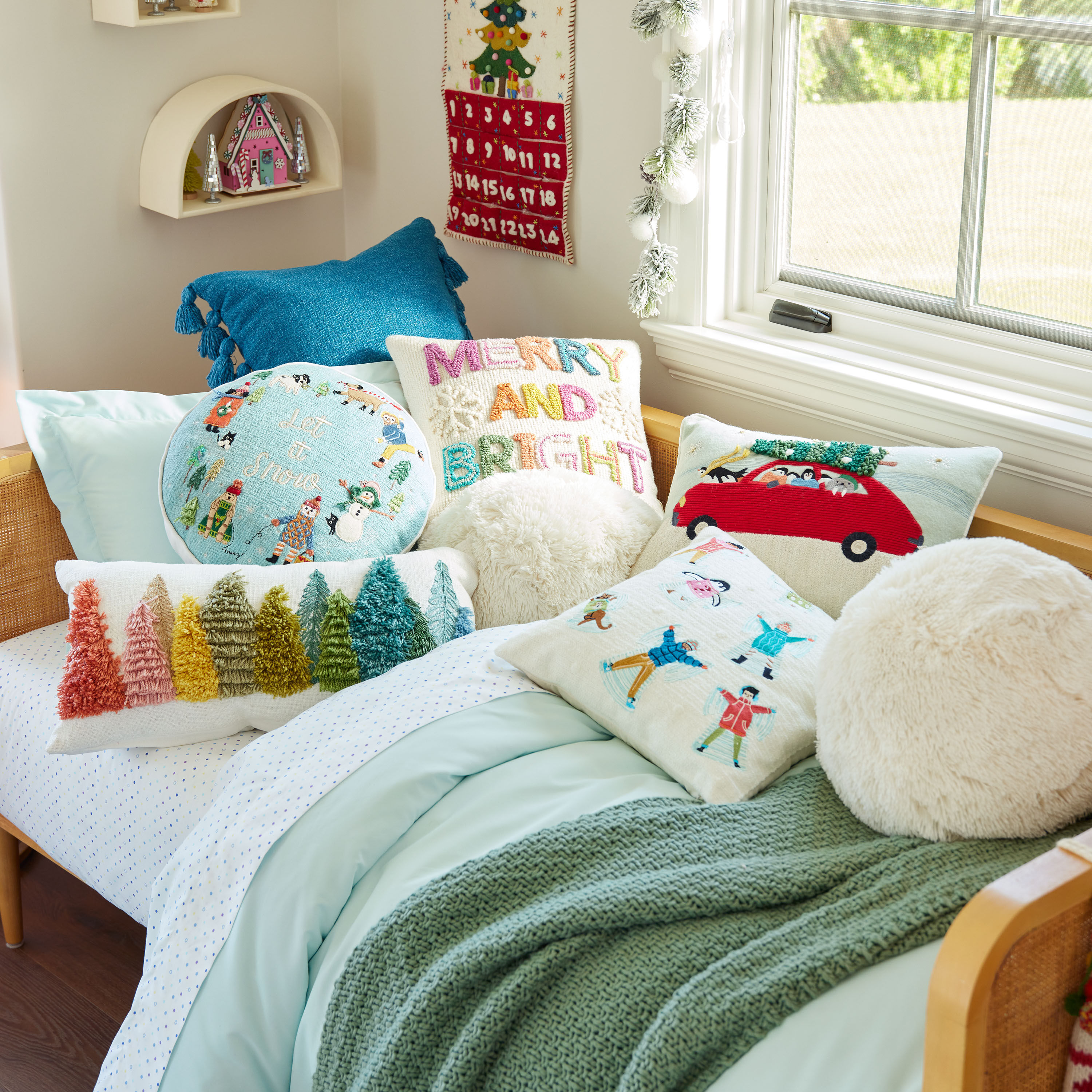 Ivory Multicolor Tufted Merry And Bright Throw Pillow World Market