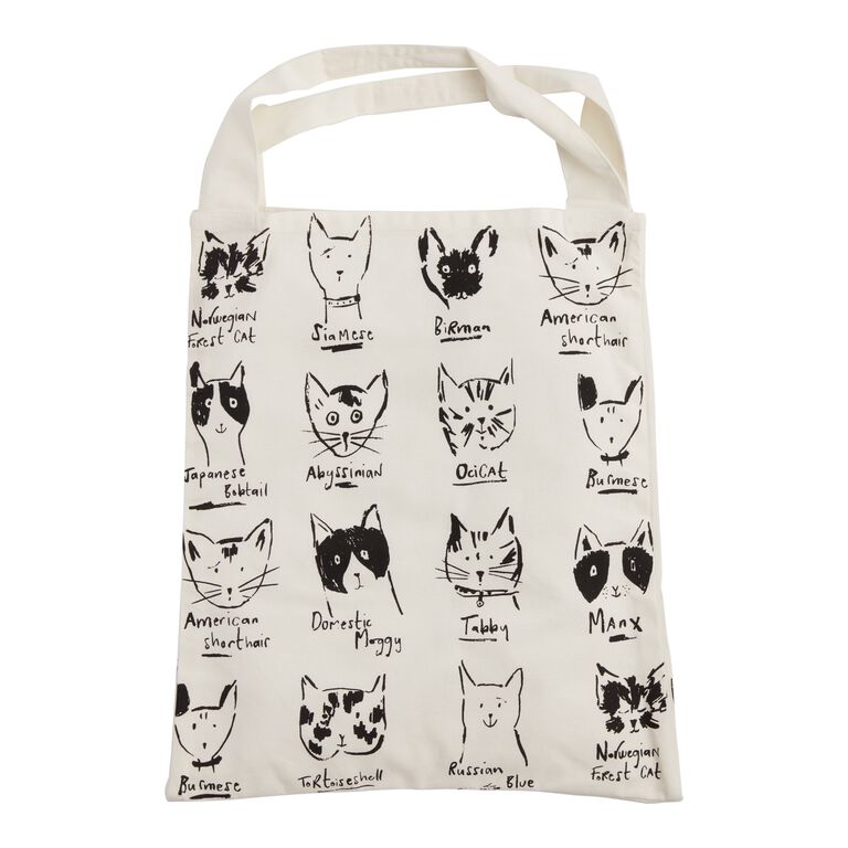 Off-White Heavy Duty Canvas Tote Bag - The Karma Cats - Featuring