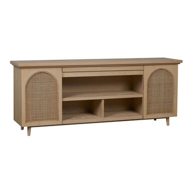 Landon White Oak and Rattan Cane Media Stand Landon White Oak and Rattan Cane Media Stand