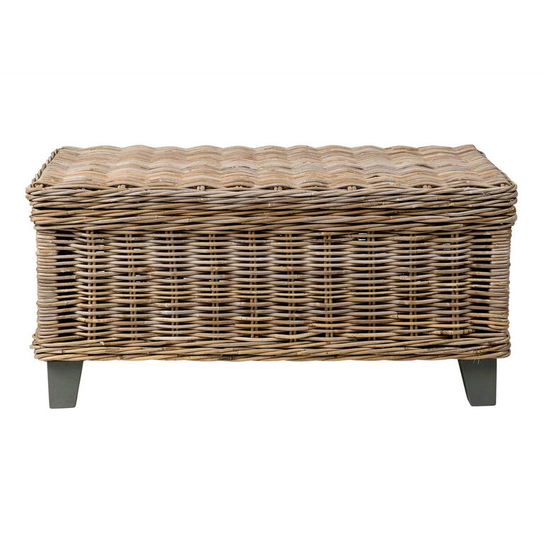Goring Natural Rattan and Wood Coffee Table with Storage image number 3