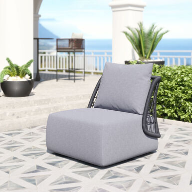 Mekan Dark Gray All Weather Woven Back Outdoor Chair Mekan Dark Gray All Weather Woven Back Outdoor Chair