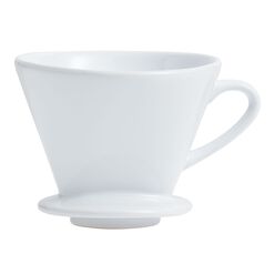 White Ceramic Euro Pour Over Coffee Dripper