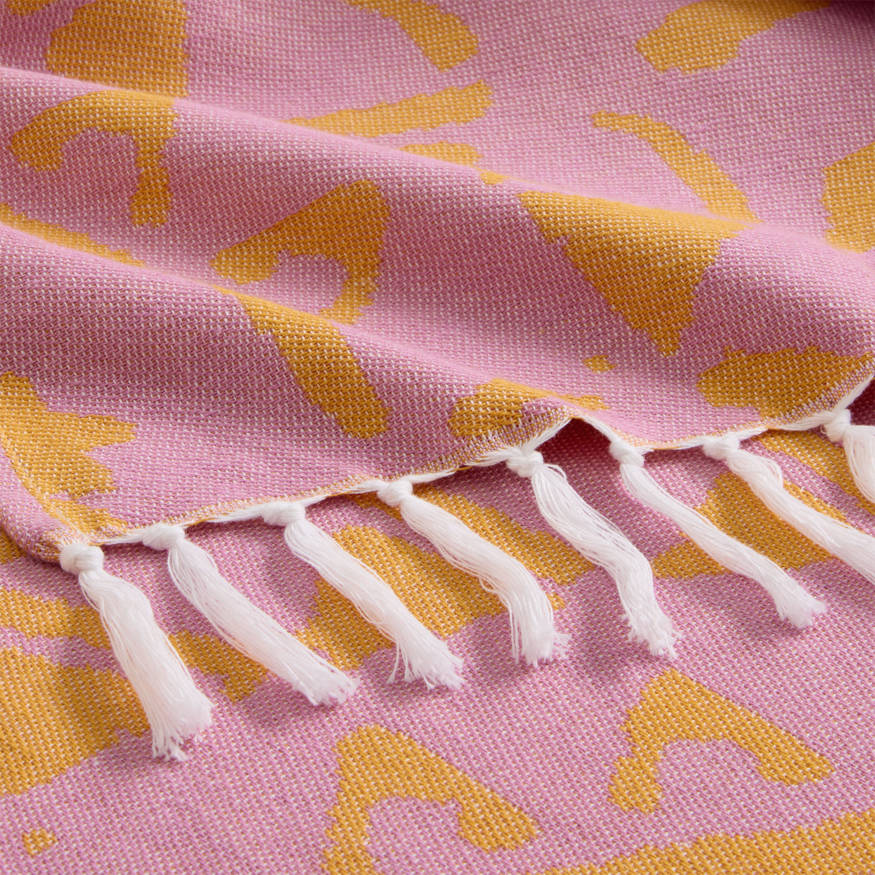 Lexie Pink and Orange Medallion Sand Resistant Beach Towel image number 2