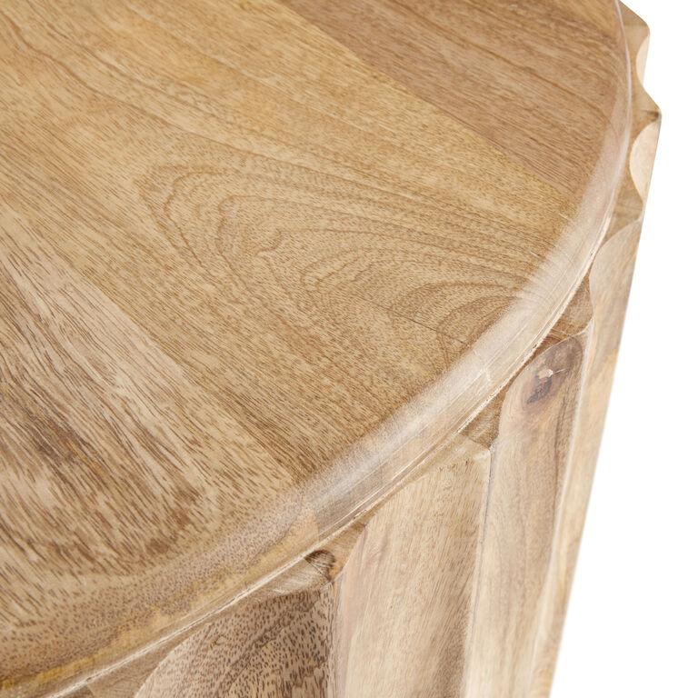 Ishan Round Driftwood Ridged Coffee Table image number 4