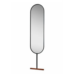 Wilson Oval Black Leaning Mirror