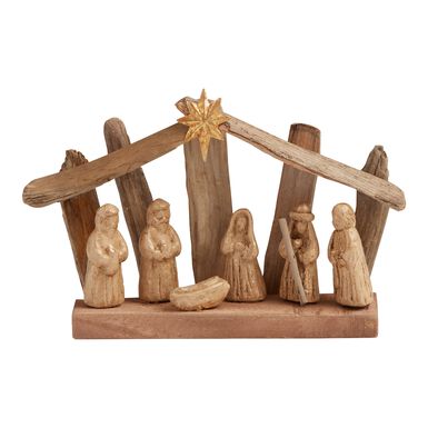 Driftwood and Paper Pulp Nativity Scene Decor Driftwood and Paper Pulp Nativity Scene Decor