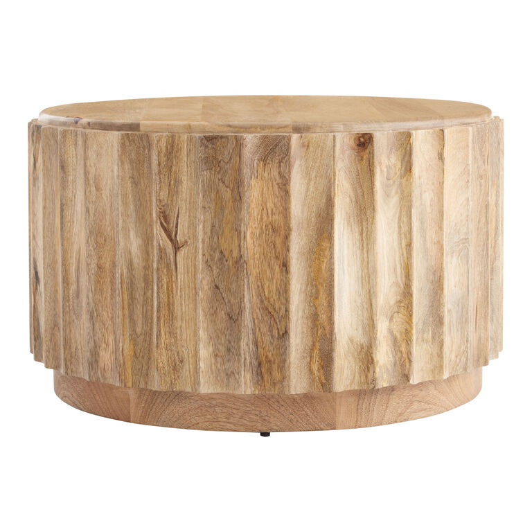 Ishan Round Driftwood Ridged Coffee Table image number 3