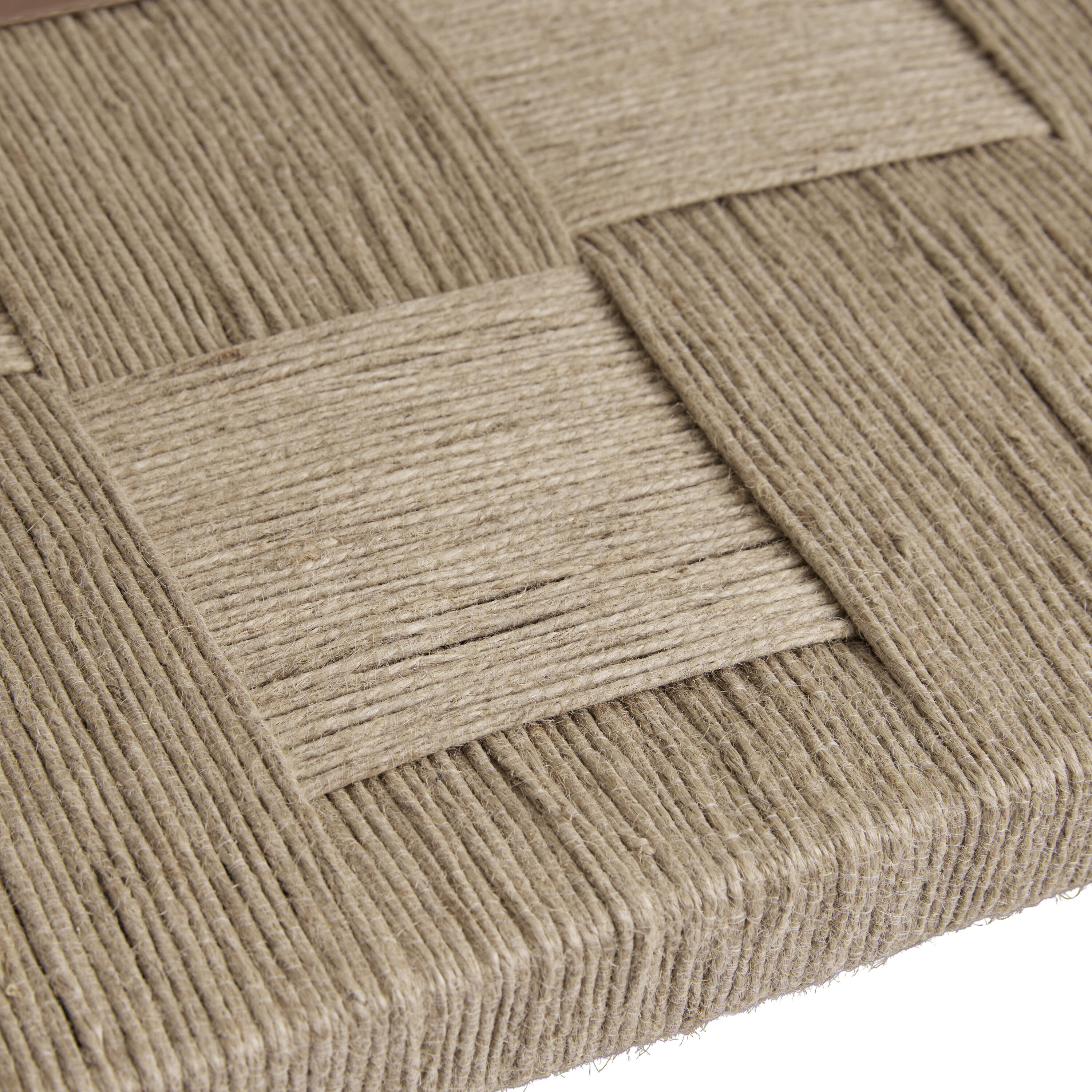 Lincoln Wood and Jute Glass Top Console Table with Shelves image number 4