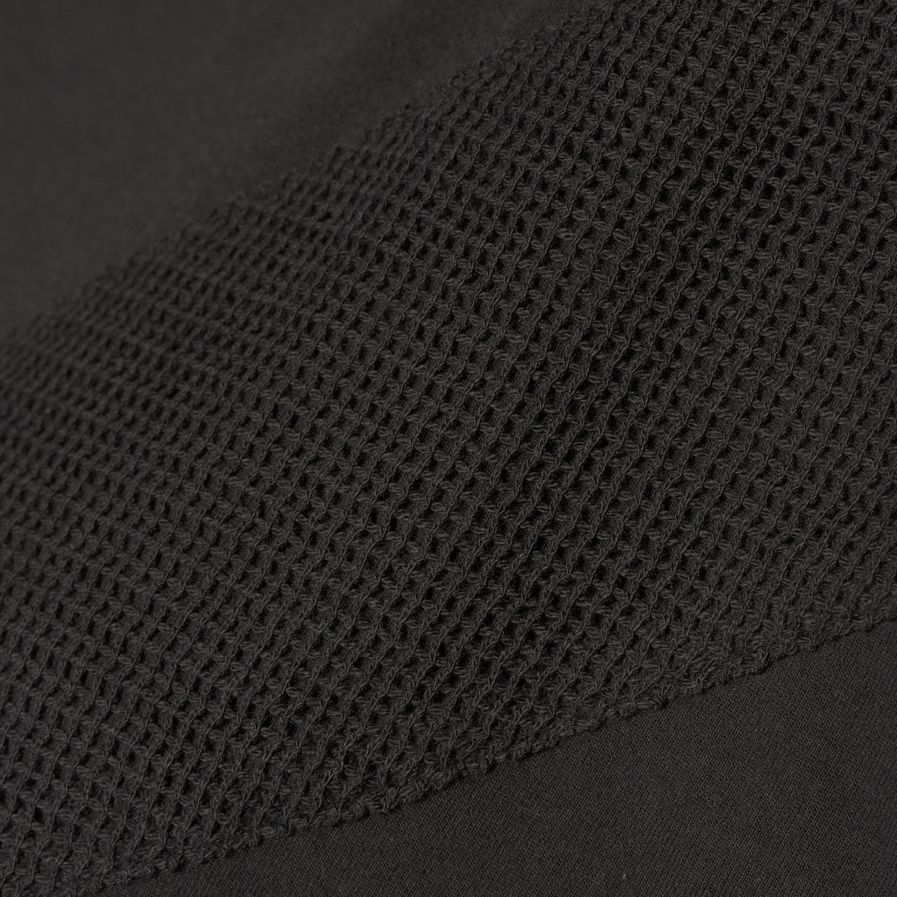 Oversized Black Cotton Mesh Detail T-Shirt image number 2