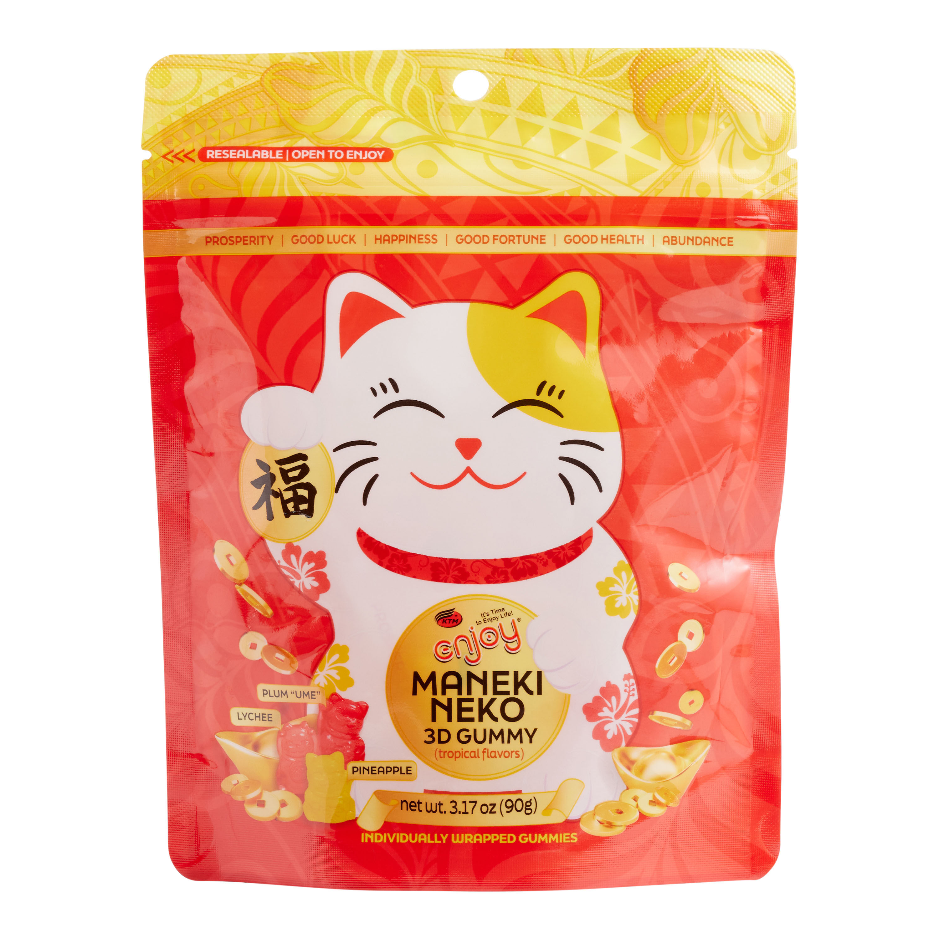 Enjoy Tropical Maneki Neko Lucky Cat 3D Gummy Candy World Market