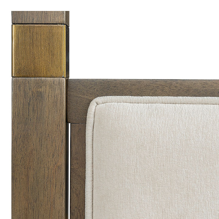 Sintra Brown Wood Upholstered Queen Canopy Bed image number 4