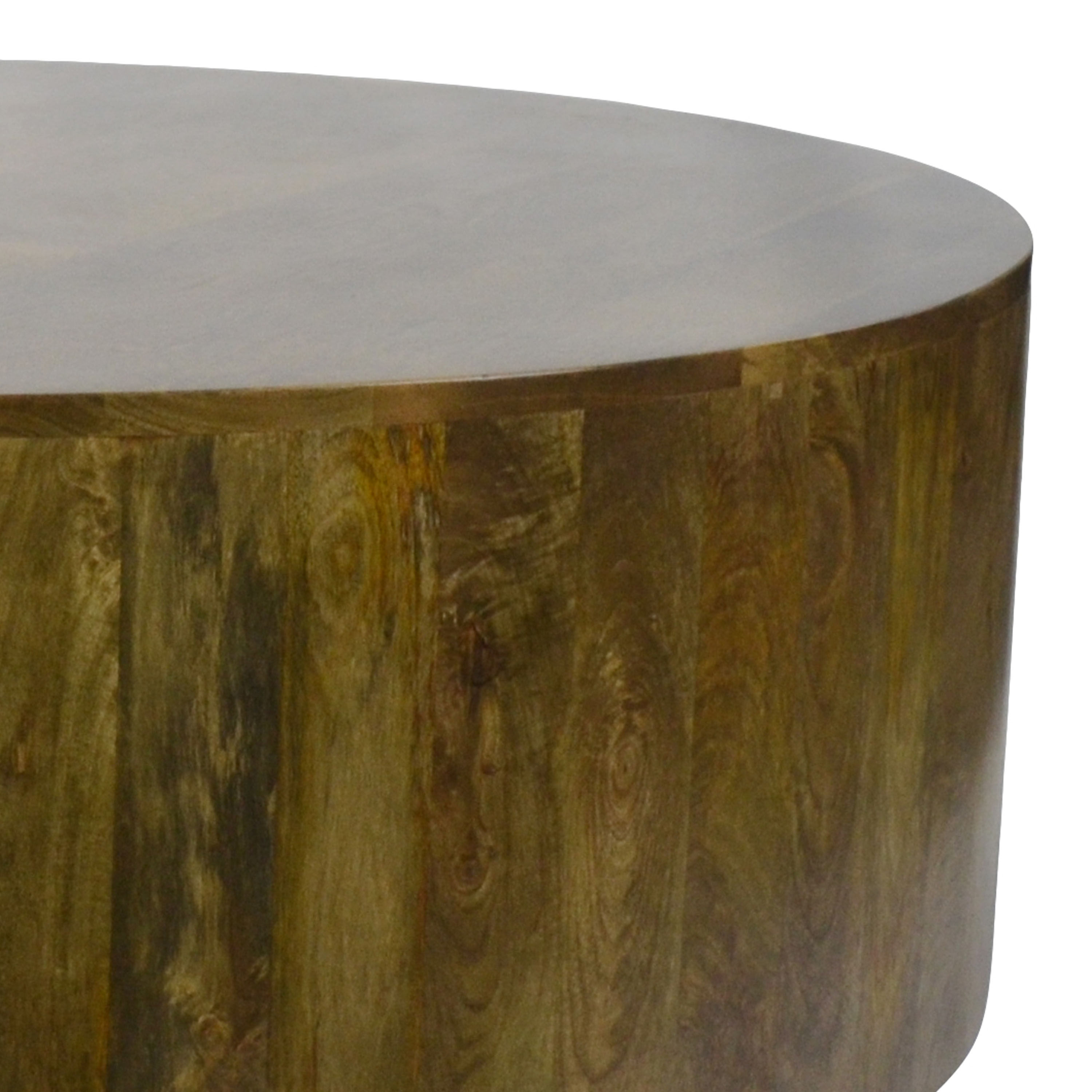 Timea Round Mango Wood Block Coffee Table image number 1