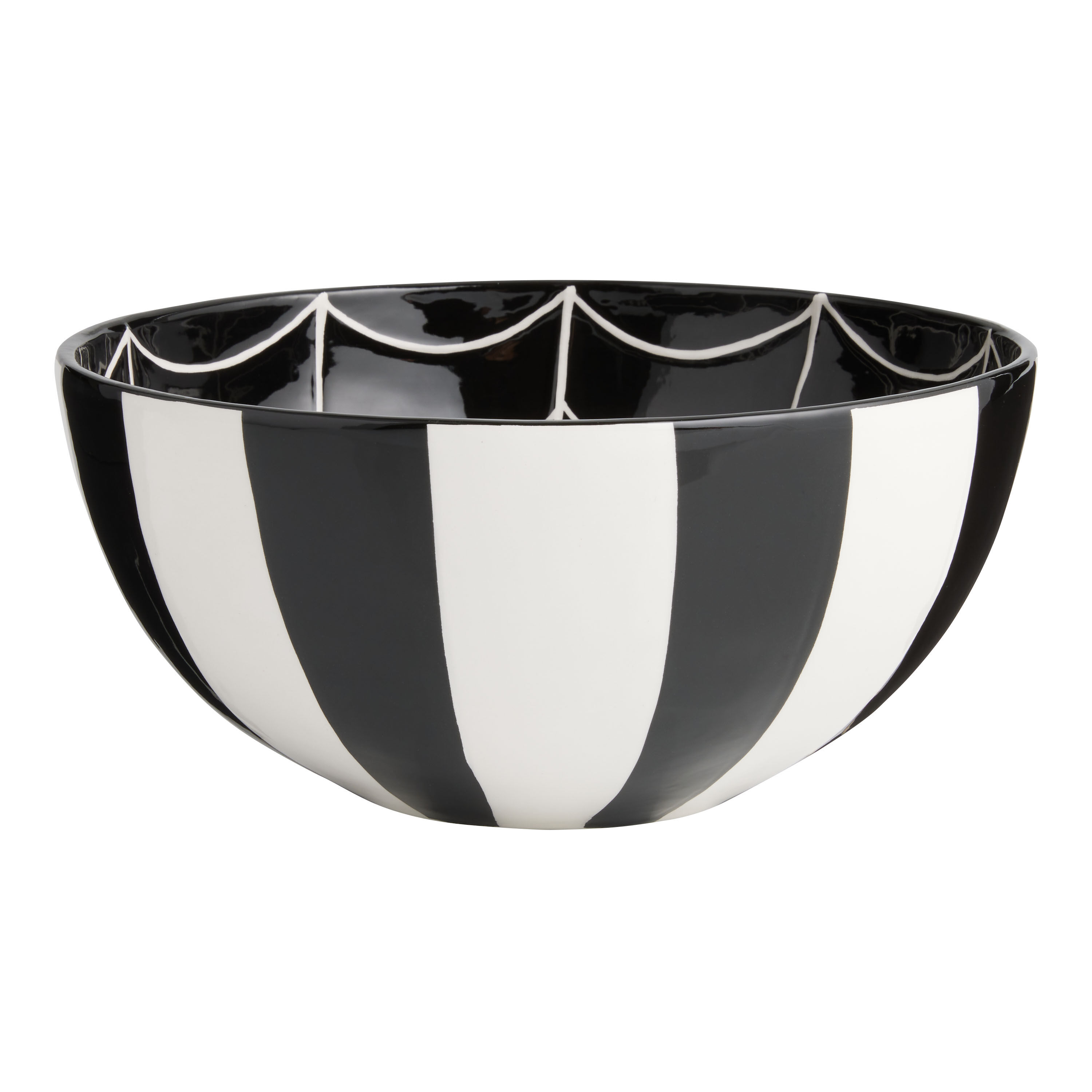 Black and white serving bowls on sale
