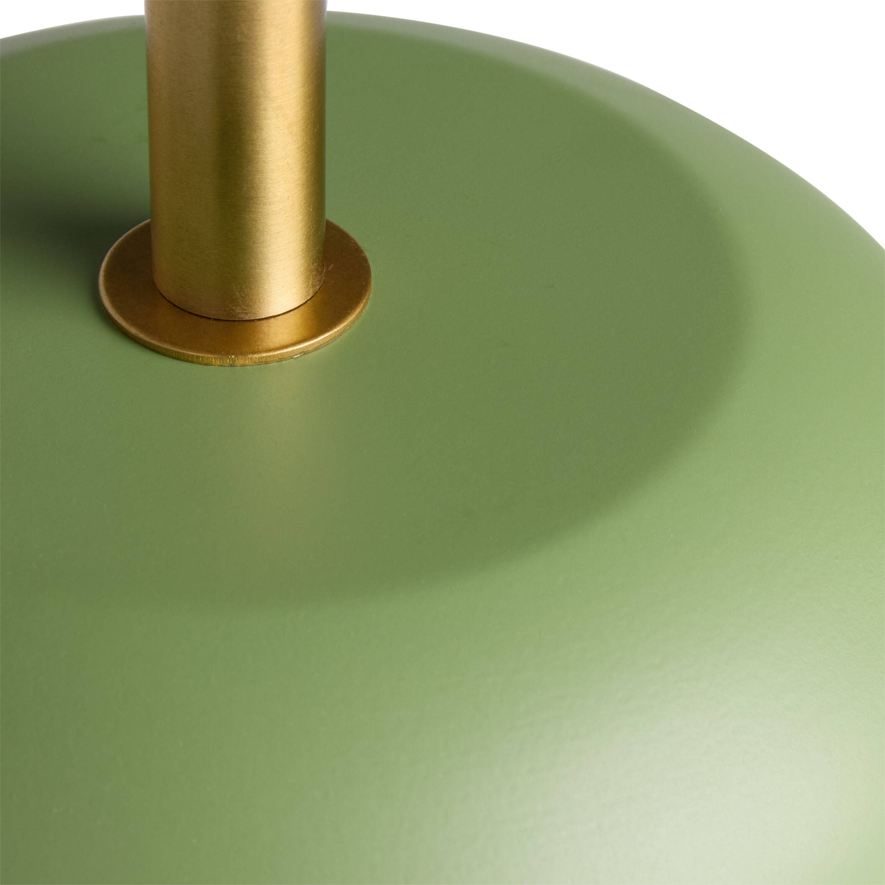 Green metal lamp shade top