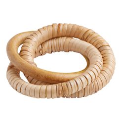 Wooden 3 Ring Napkin Rings Set Of 2