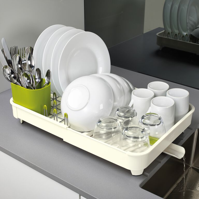 Dish Drying Rack Modern Dishes Drainer Plates Holder White Kitchen