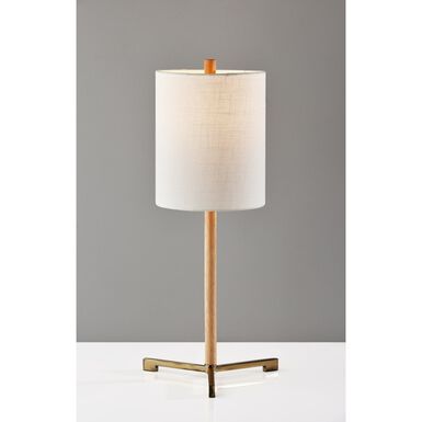 Milton Natural Wood and Metal Tripod Table Lamp Milton Natural Wood and Metal Tripod Table Lamp