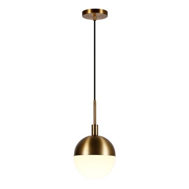 Frosted Glass and Brass Orb Pendant Lamp Frosted Glass and Brass Orb Pendant Lamp