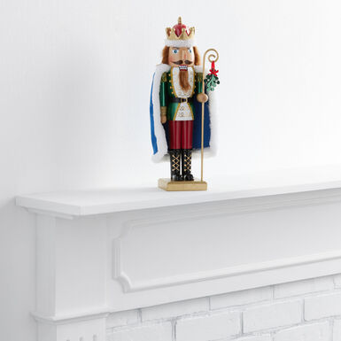 Classic Nutcracker with Mistletoe Staff Decor Classic Nutcracker with Mistletoe Staff Decor